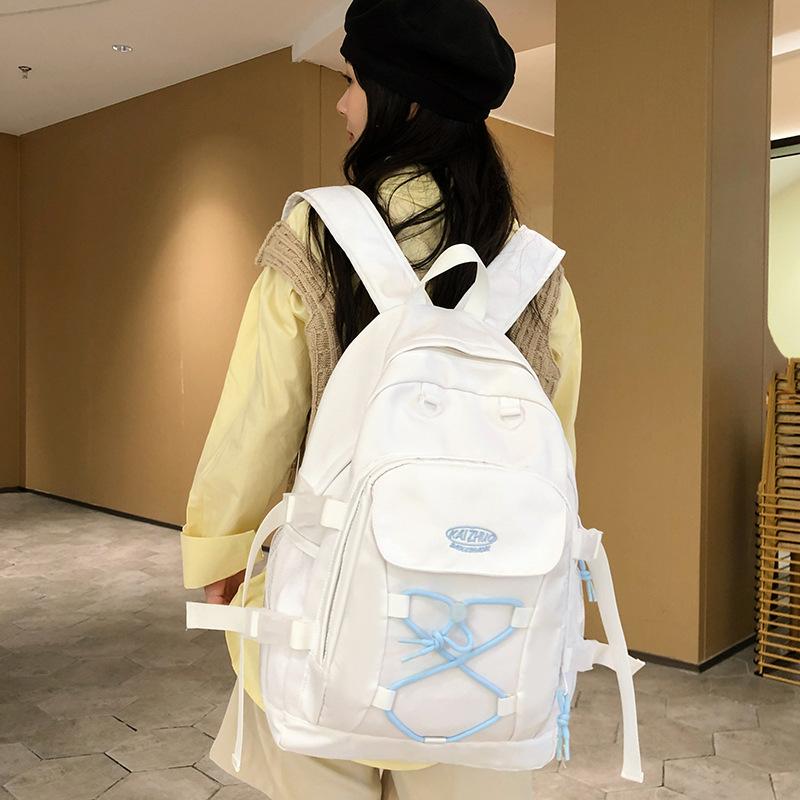 Backpack female college student junior high school student schoolbag new fashion high sense simple large capacity travel backpack