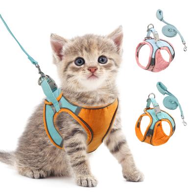 ORIA Pet Harness Dog Harness Cat Harness and Leash Set Breathable Pet Vest Reflective Strips Jacket for Small Kitten, Puppy