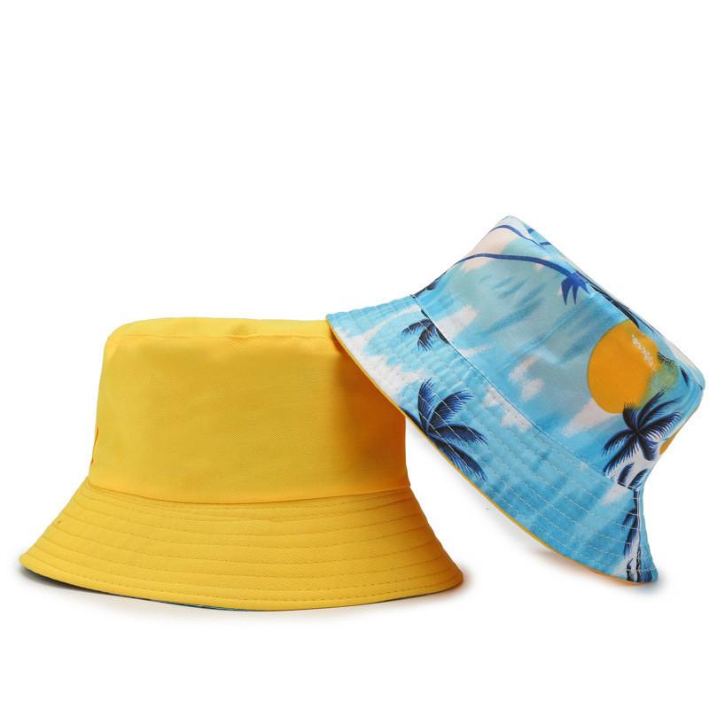 Fisherman Faced Double Hat Leaf Print Outdoor Cap Breathable Hats Gift Fashion