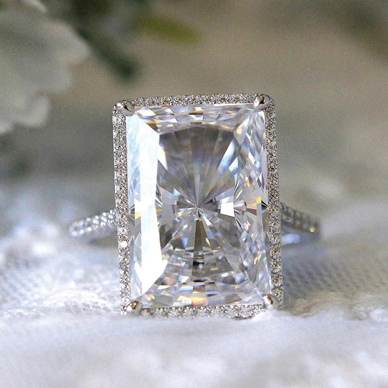 

Huitan Luxury Female Rectangular Zirconia Ring Gorgeous Temperament Finger Accessories Luxury Wedding Band Bridal Zircon Gift 6