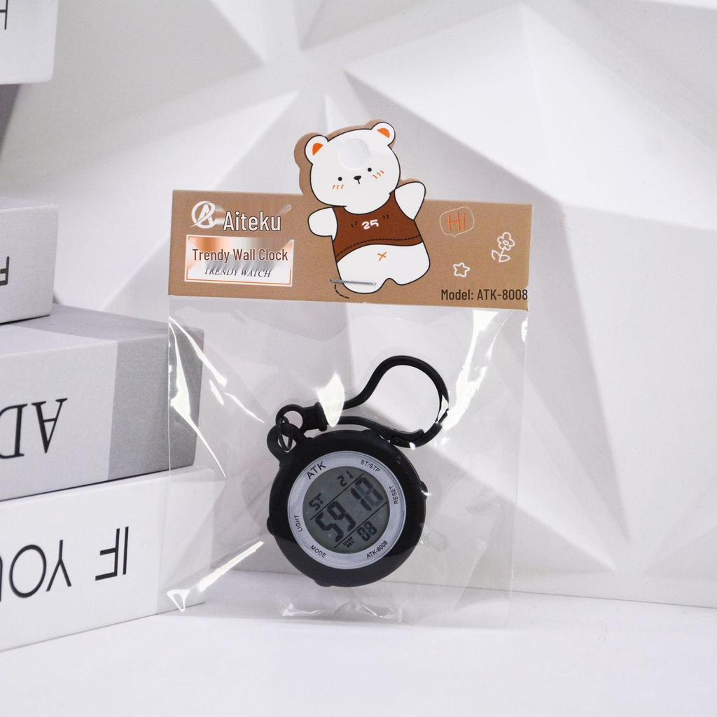 LCD Luminous Alarm Clock Keychain - Student Backpack Electronic Watch Pendant