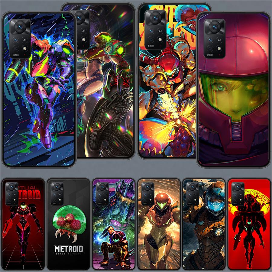 Game M-METROID Phone Case For Redmi Note 13 14 15 Pro Plus 12 13C 12C 15C 9 10 10C 9T 9C 9A TPU Soft Cover Clear Cell Cases Shoc