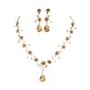 New fashion temperament flower zircon super flash necklace earrings set bridal dress necklace jewelry