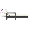 Black Sun Lounger with Cushion 63x200x81 cm Poly Rattan