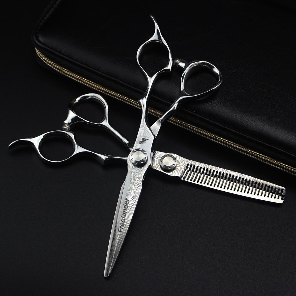 6.5.6.0 inch LH02 pattern double-sided sword hair scissors, hair scissors flat cutting teeth scissors H