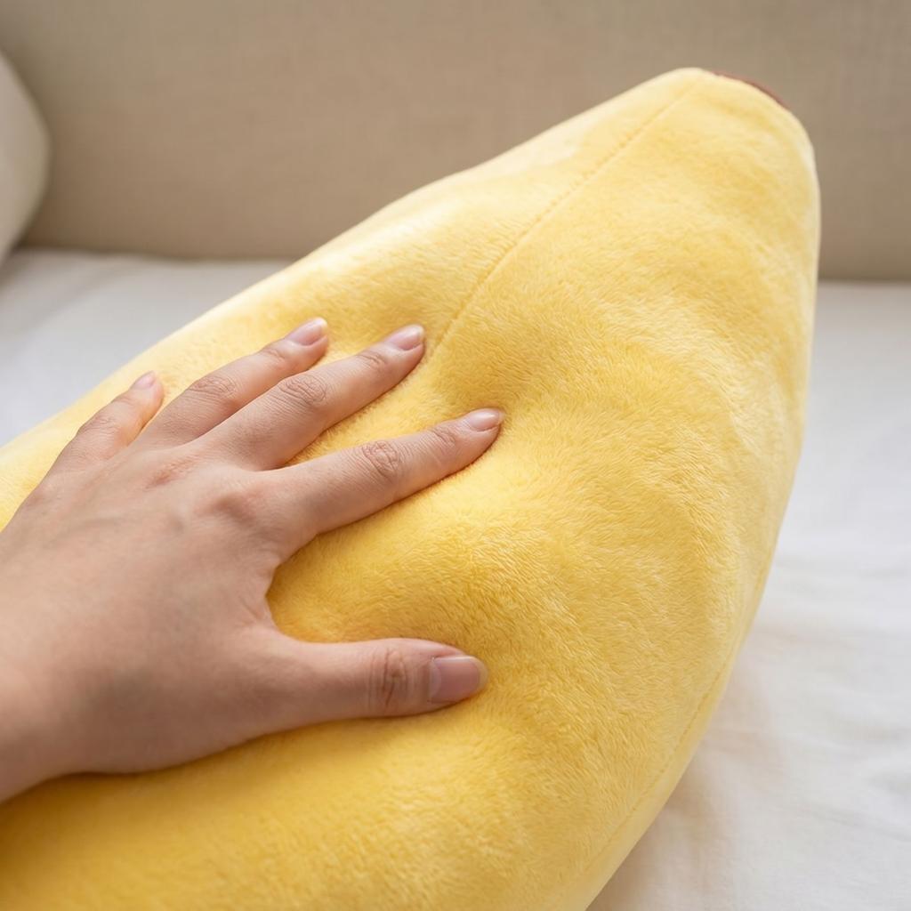 Plush Banana Shaped Sleeping Bag Stuffed Toy Soft Cushion Blanket for Kids and Adults Cuddly Novelty Design for Home Office Use