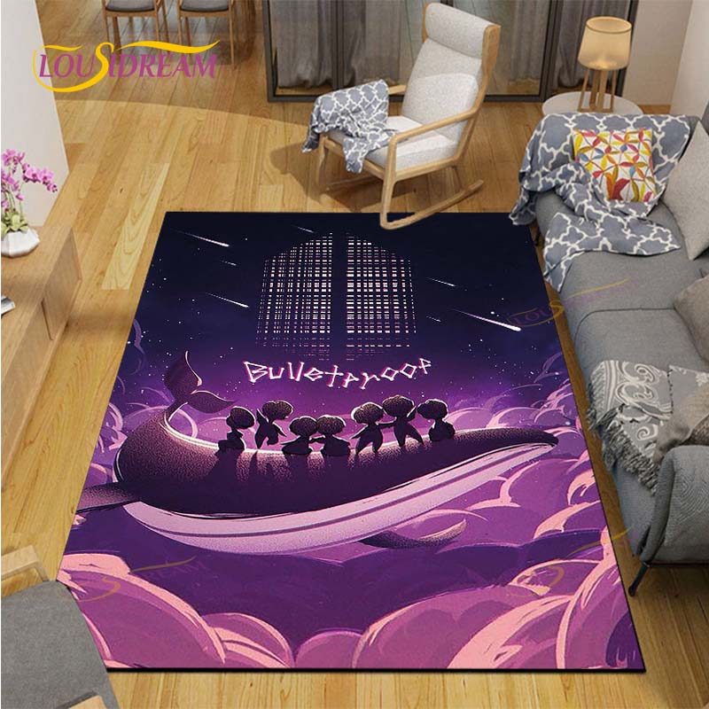 Tappeto Kpop Bangtan Boys Tappeto BTS Tappetini per Tavolino Soggiorno Tappeto Camera da Letto Tappetini per Pavimento Lavabili Tappetino per Area Domestica Regalo