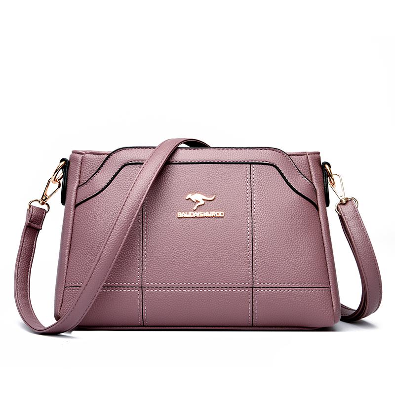 Mäkká pravá kožená taška cez rameno pre ženy Crossbody tašky Ležérne dámske kabelky Messenger taška