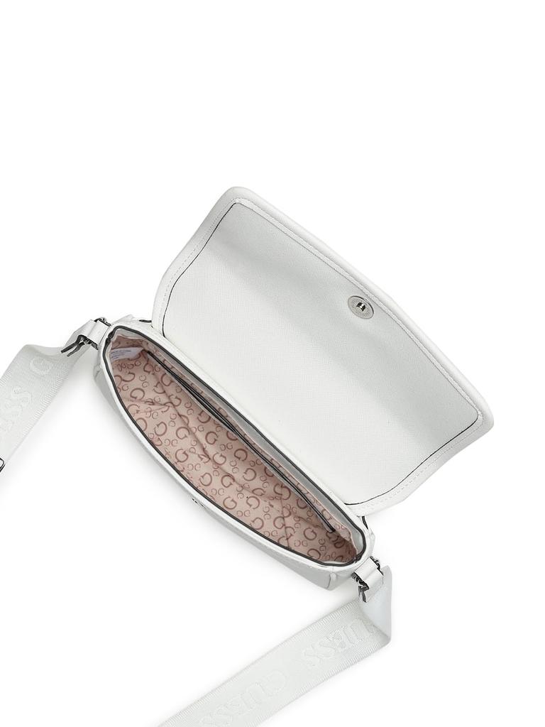 Guess HADDINGTON MINI CROSSBODY FLAP Geantă de Umăr Albă, pentru Femei,