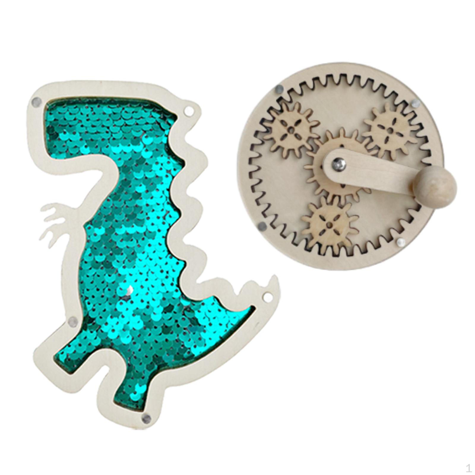 

2 Pieces Kids Busy Board DIY Accessories Early Educational Toy Motor Skill Learning Wooden Dinosaur зелений