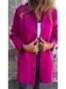 2025 Women's Solid Color Hooded Casual Jacket with Single-Breasted Design