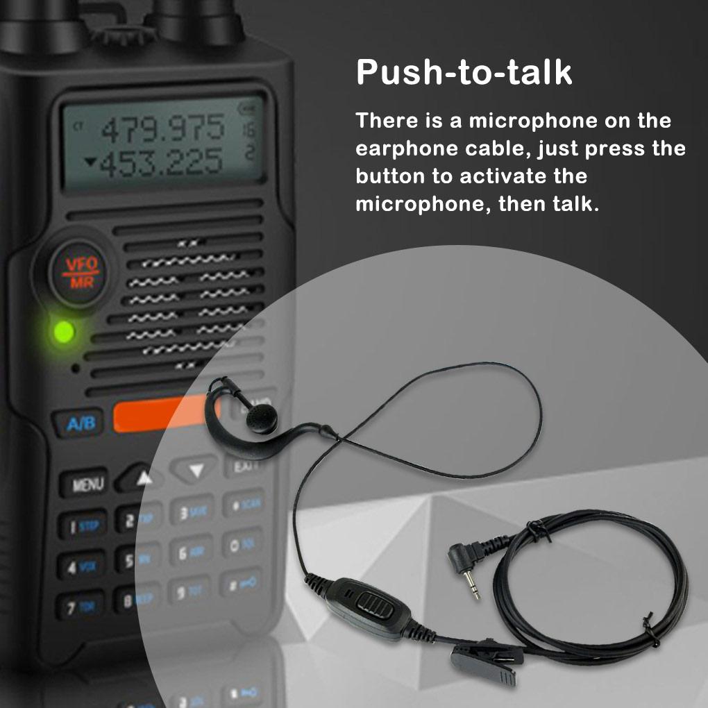 2.5mm Walkie Talkie Earphone Headphone Portable Ergonomic Lapel Clip Earpiece Replacement for HYT TC310/TC320/TC1688
