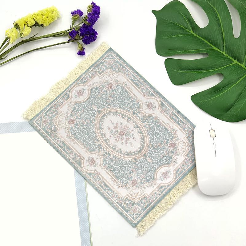 1PC Teppich Muster Tisch Decor Handwerk Fringe Pad Retro Mini Persische Gewebt Teppich Matte Mousepad Büro Arabisch