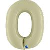 Foil Balloon Number 0, Satin Olive, 102Cm Grabo
