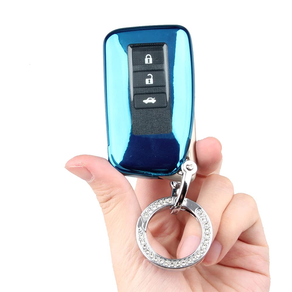 

Lexus LEXUS RX IS GS NX RC LX Эксклюзивный чехол для ключа Чехол для смарт-ключа Держатель для ключей ТПУ Легкий Ключ [Comdanya] (Синий + Кольцо)