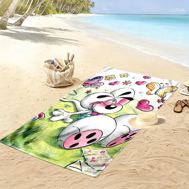 Diddl Cute Print Beach Towel, Large Soft Quick Dry Towel for Beach Camping Swimming