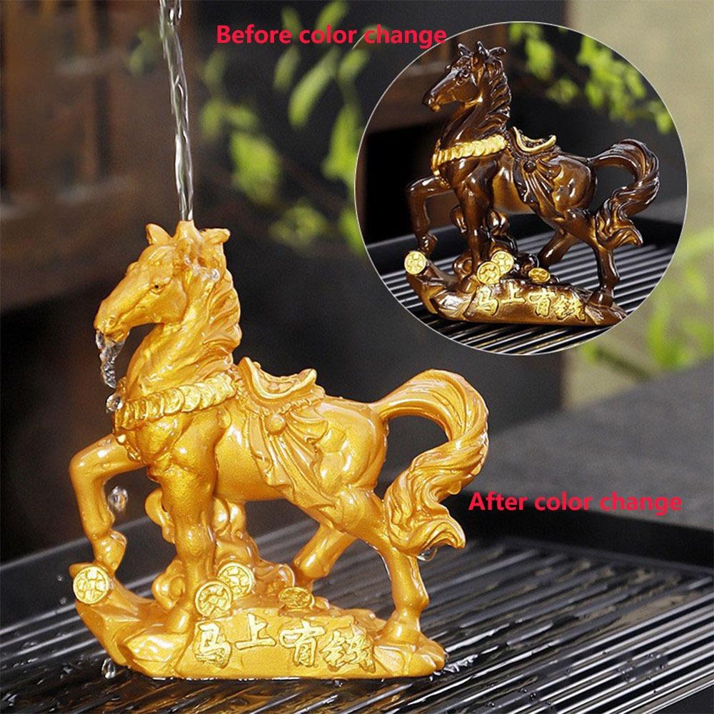 High Temperatures Resin Horse Statue Money Symbol Base Tea Pet Sculpture  Display Decoration