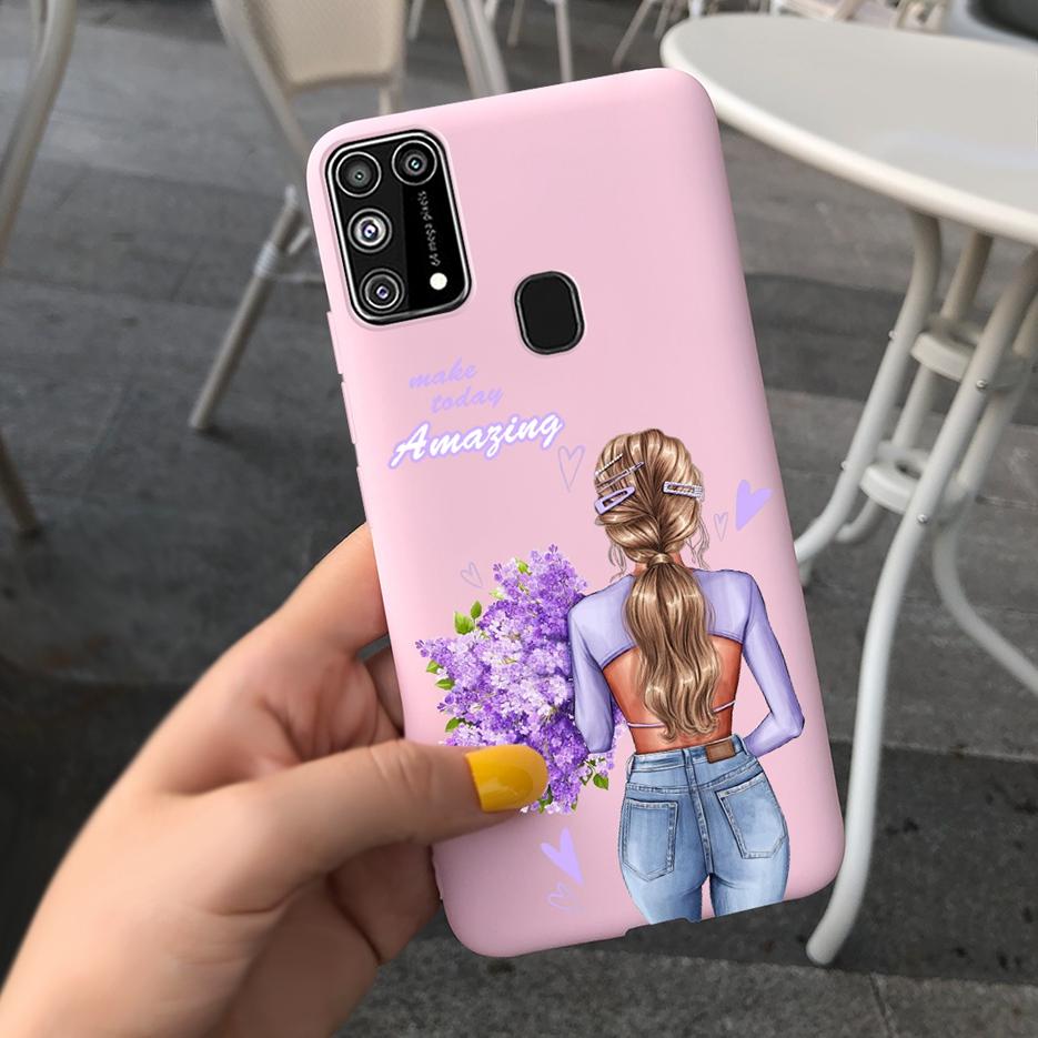 For Samsung Galaxy M31 Case SM-M315F Cute Bear Cartoon Painted Cover Phone Case For Samsung M31 M 31 GalaxyM31 Bumper Soft Funda