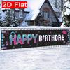 Happy Birthday Tik Tok Music Banner, Theme Design, Polyester Outdoor Home Photo Prop Garden Porch Fence Decoration