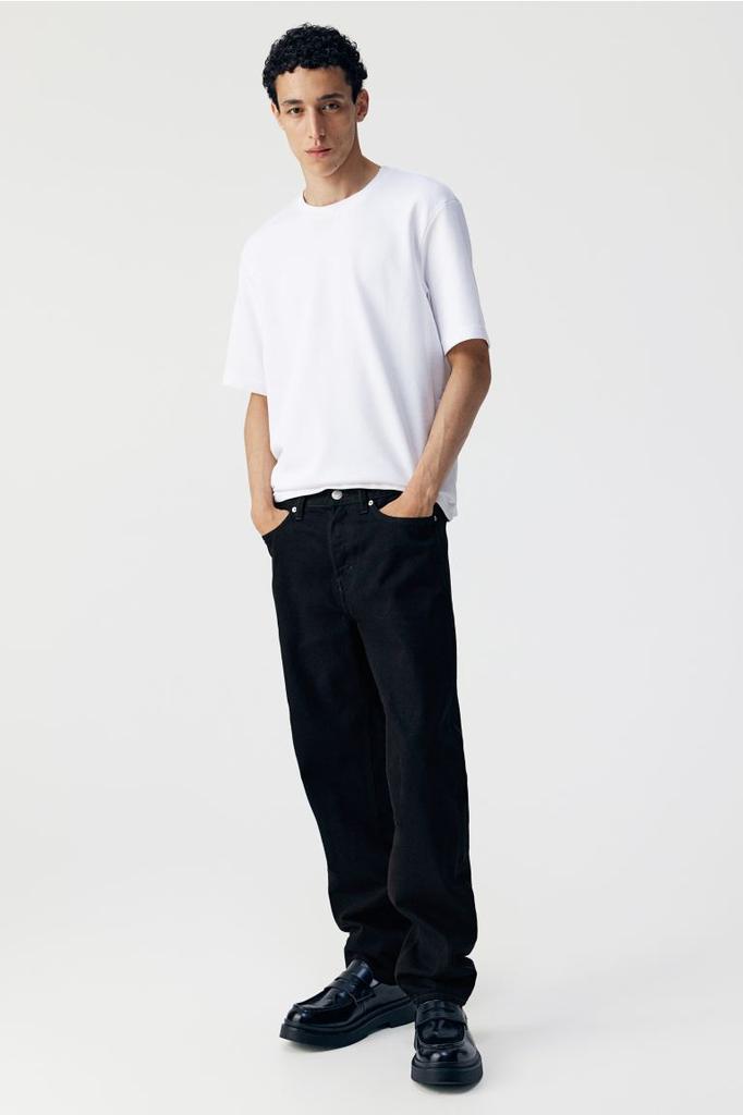 H M Relaxed Fit Jeans Black