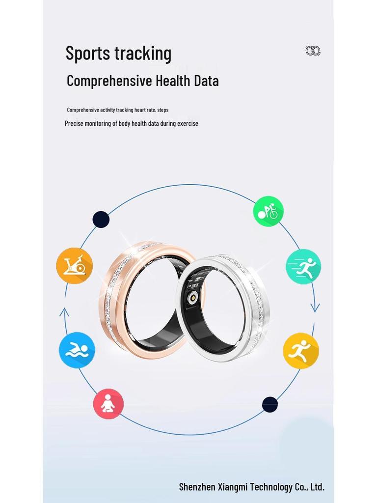 DaringV6 Smart Ring: Multifunctional Sports Pedometer with Heart Rate & Sleep Data Analysis