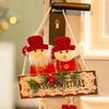 Festival Double Face Santa And Reindeers Hanging Decoration Outdoor Christmas Decorations