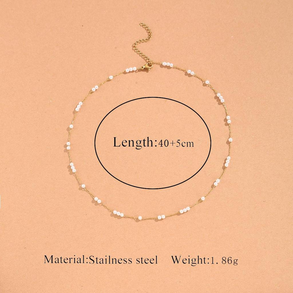 Retro Pearl Chain Necklace Set - Stackable, Versatile, and Fashionable Jewelry