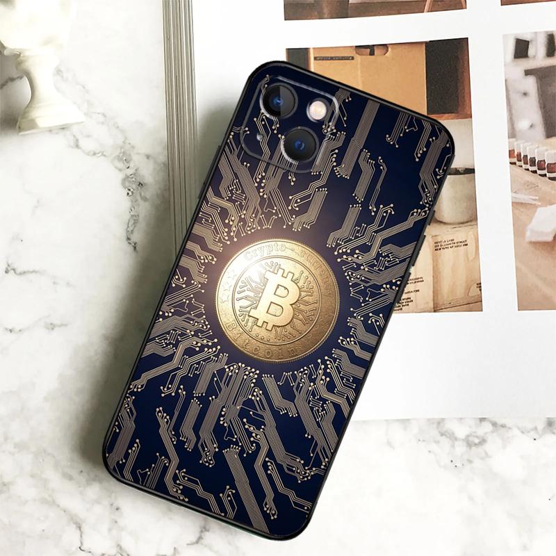 

Bitcoin Phone Case For iPhone 17 16 14 13 12 11 15 Pro Max Plus 12 13 Mini 16e 17 Air Cover Coque iPhone 16e
