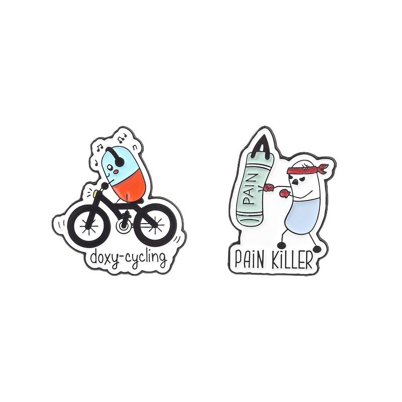 2-6pcs/set Cute Animal Enamel Pins Curious Monkey Golden Retriever Chubby Cat Crow Brooches Lapel Badge Jewelry Gifts For Friend
