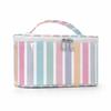 Color-Block Striped Makeup Bag: Large, Waterproof PVC Toiletry and Travel Storage Bag