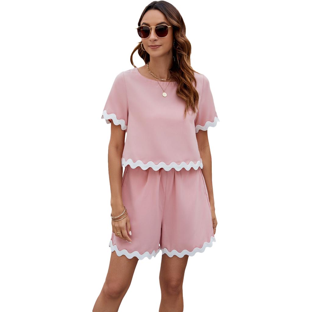 Women'S Spring And Summer New Comfortable Casual Sports Daily Commuting Fashionable Solid Color Clothing Set