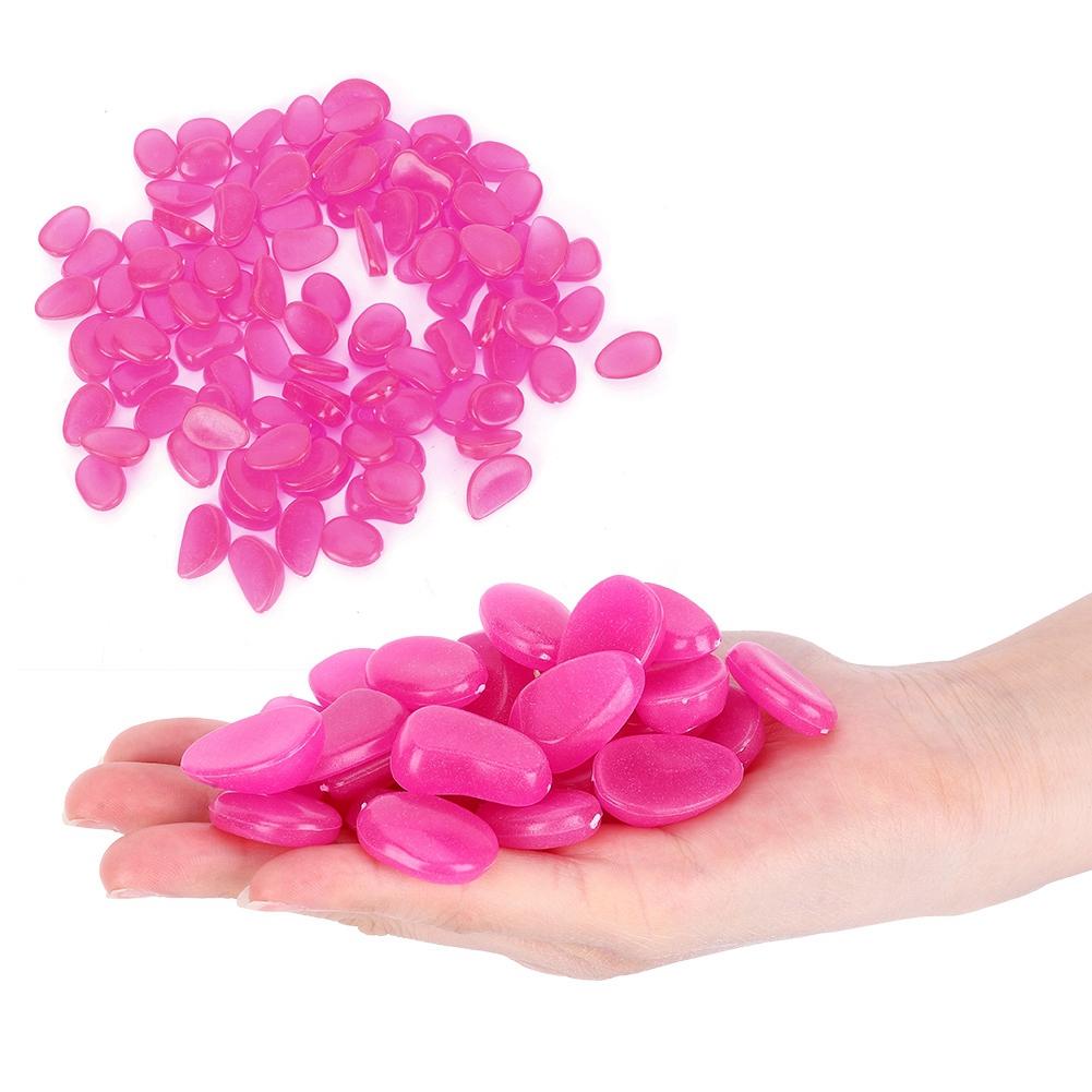100Pcs Luminous Stone Fluorescent Decor Garden Yard Indoor Aquarium Landscape Decoration