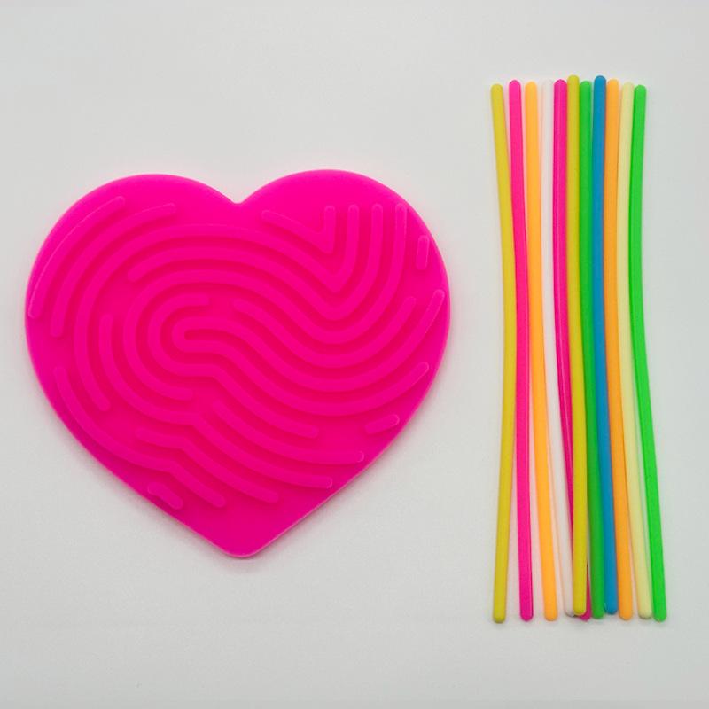 Non-Toxic Sensory Activity Board For Kid Busy Board Motor Skills Montessori Toy Relaxing Stress Colored Silicone Rod Travel Toy Gift Children