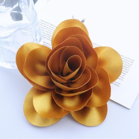 Formal Occasion Corsage French Style Big Rose Satin Fabric Bride Groom Wedding Brooch Prom Banquet Dress Suit Coat Brooch