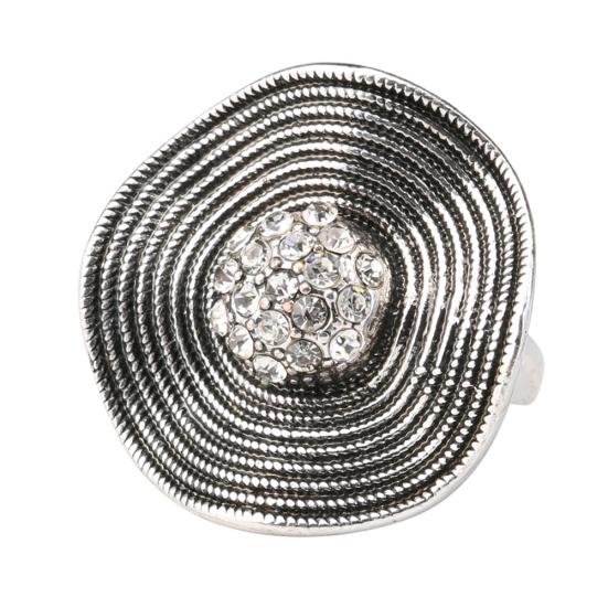 

Бохо Вінтаж жіночий блискучий Rhinestone весілля коктейль каблучка ювелірний подарунок US 9 білий/срібний