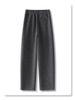 Women's Gray Woolen High-Waist Scimitar Pants - 2024 Autumn/Winter Collection