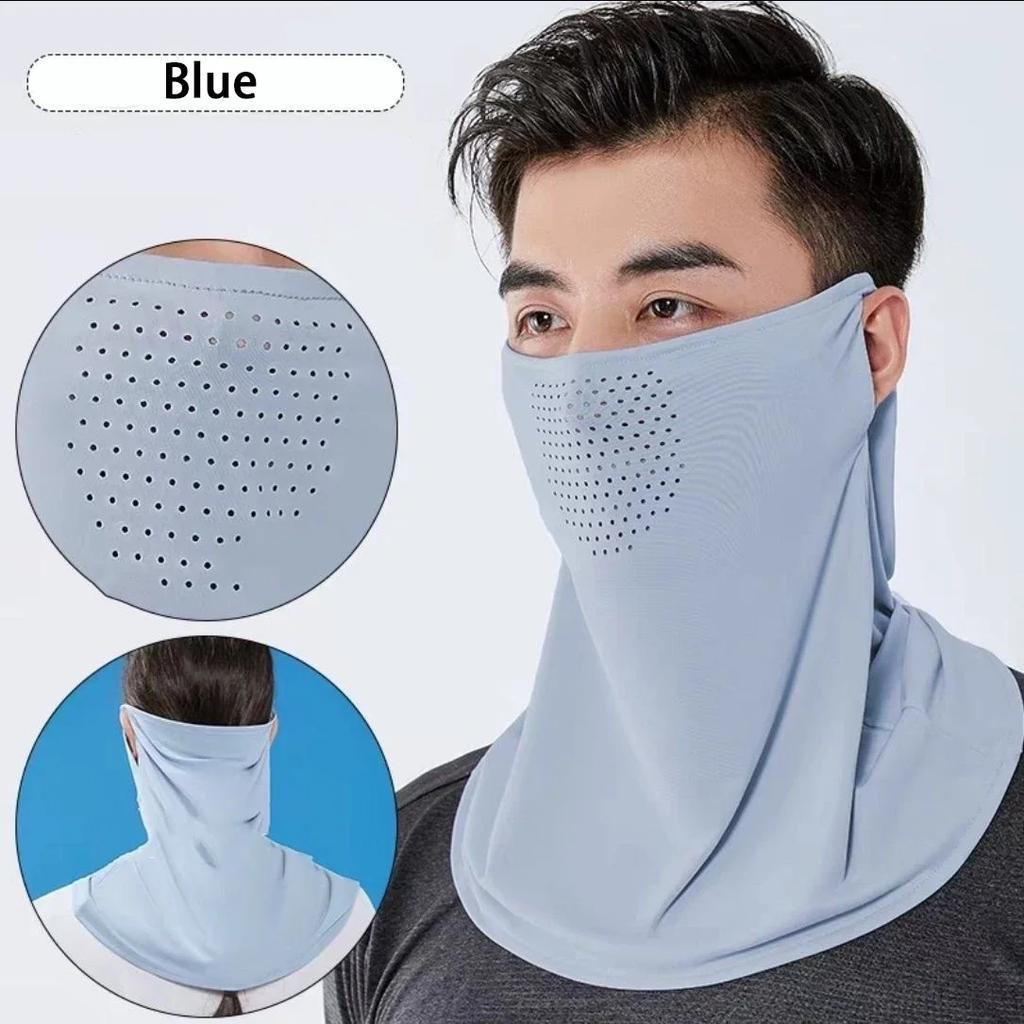 1Pc Ice Silk Sunscreen Masks for Men Women Summer Outdoor Cycling Hiking Breathable Cooling Face Cover Neck Wrap Balaclava Scarf