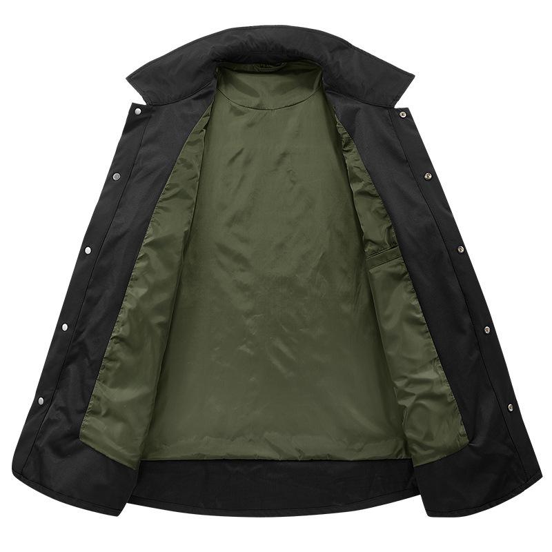 Autumn and Winter New Men's Trendy Fake Two-piece Splicing Jacket Trendy Versatile Soft Skin-friendly Waterproof Windproof Warm