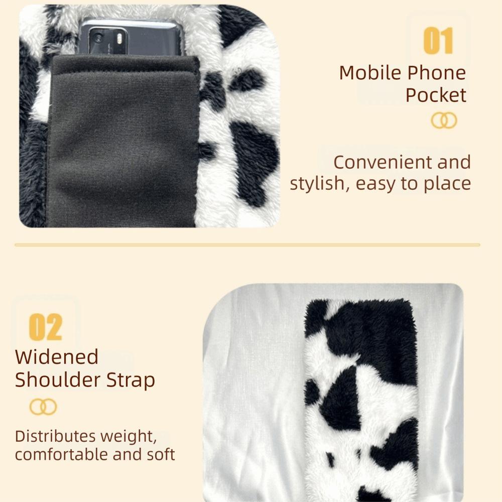 Portable Pet Carrier Bag Warm Cow Pattern Pet Outdoor Bag Comfort Cat Shoulder Bag Camping