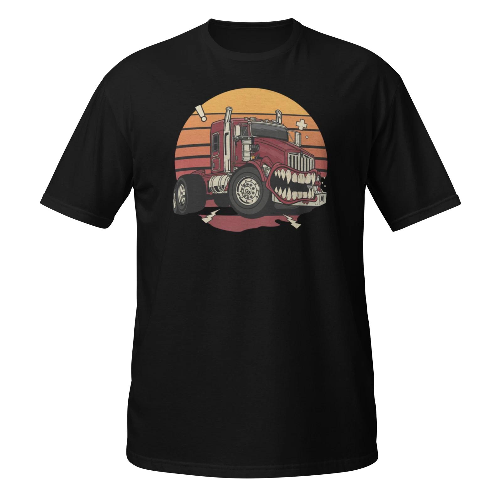 Monster Truck Unisex T-Shirt, driver speed racing fun car cartoon derby kids S