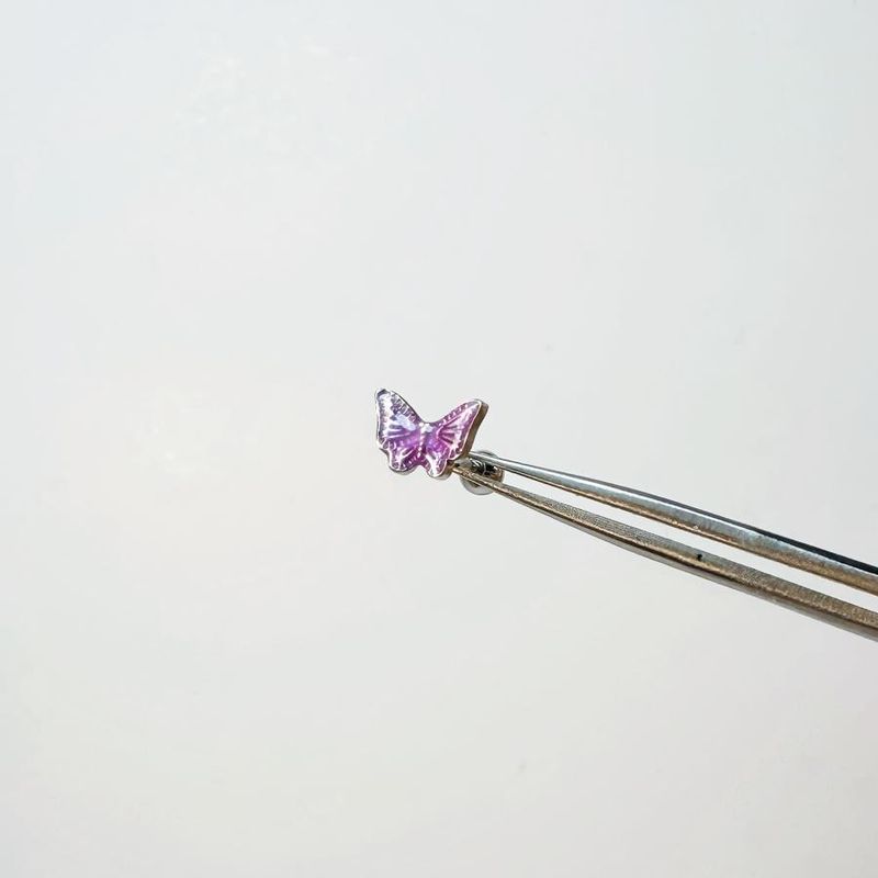 

Rose Flash Sexy Purple Love Heart Earrings Colorful Crystals 1# purple small butterfly earrings