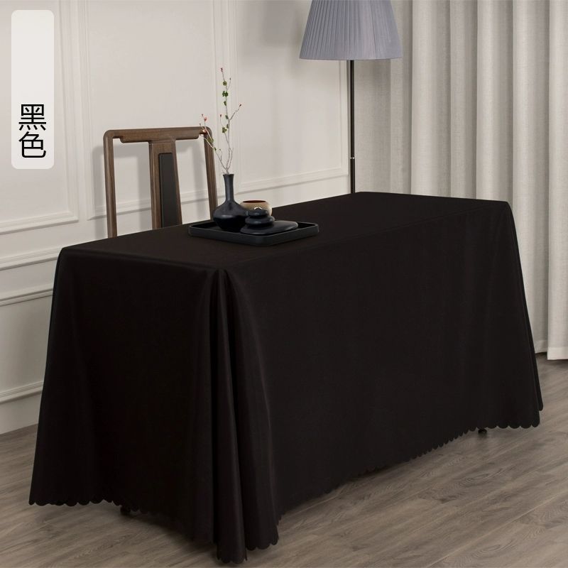 Conference Table Tablecloth Hotel Office Exhibition Advertising Ground Marketing Solid Color Red And White Rectangular Tablecloth Fabric