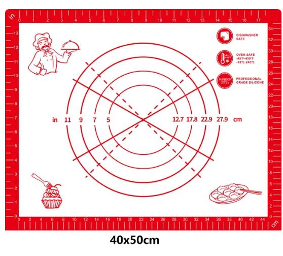 Silicone Baking Mat Rolling Kneading Board Non Stick High Temperature Resistant Pastry Dough Sheet Crust Cookie Bread Easy Clean