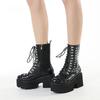 Fashion Women Motorcycle Punk Boots Mori Girl Lady Lolita Boots Woman High Top Boots Platform Fashion Rivets Goth Dark
