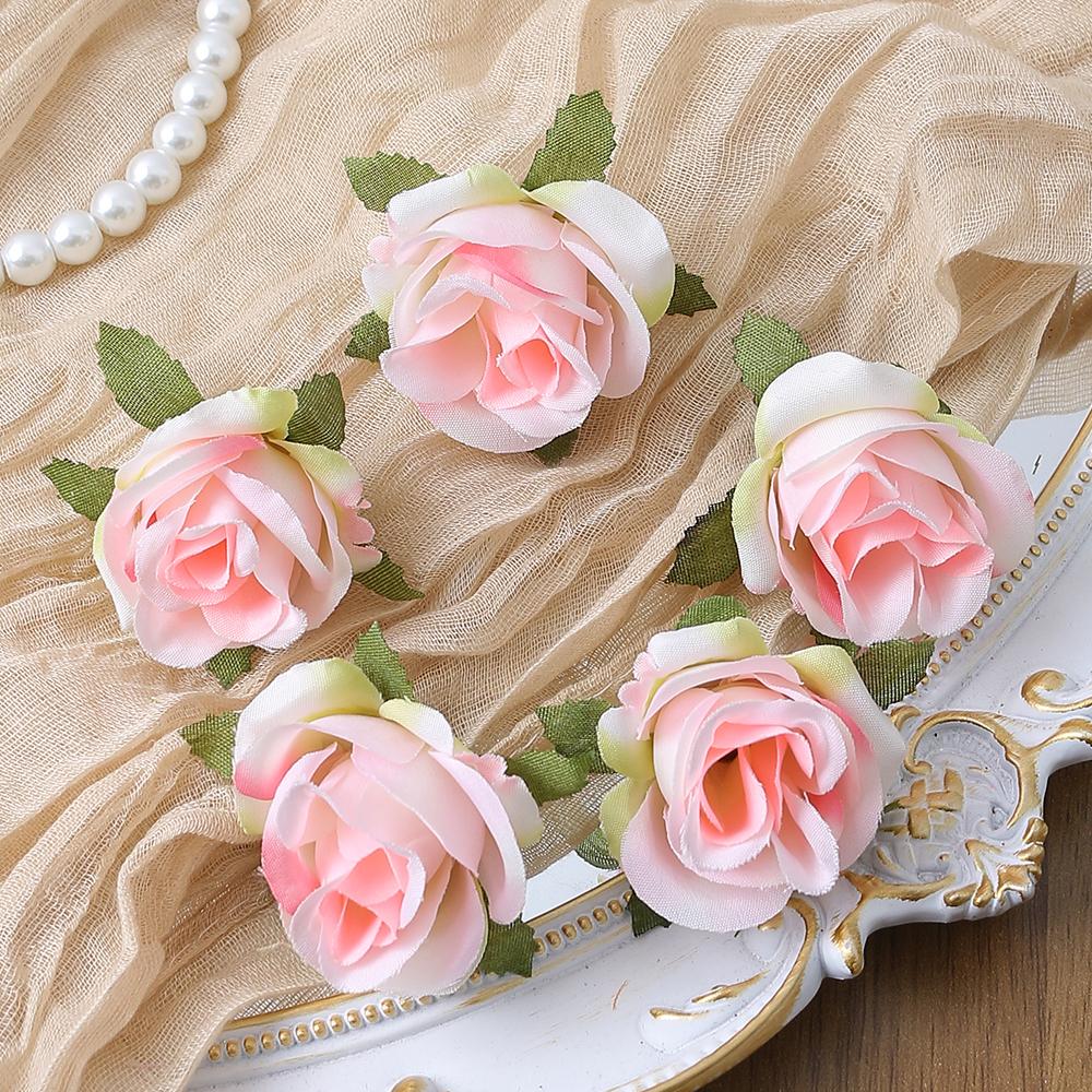 50PC Artificial Flowers DIY Candy Box Cake Home Decor Christmas Decorative Wreaths Wedding Party Garden Roses Arch Silk Fake