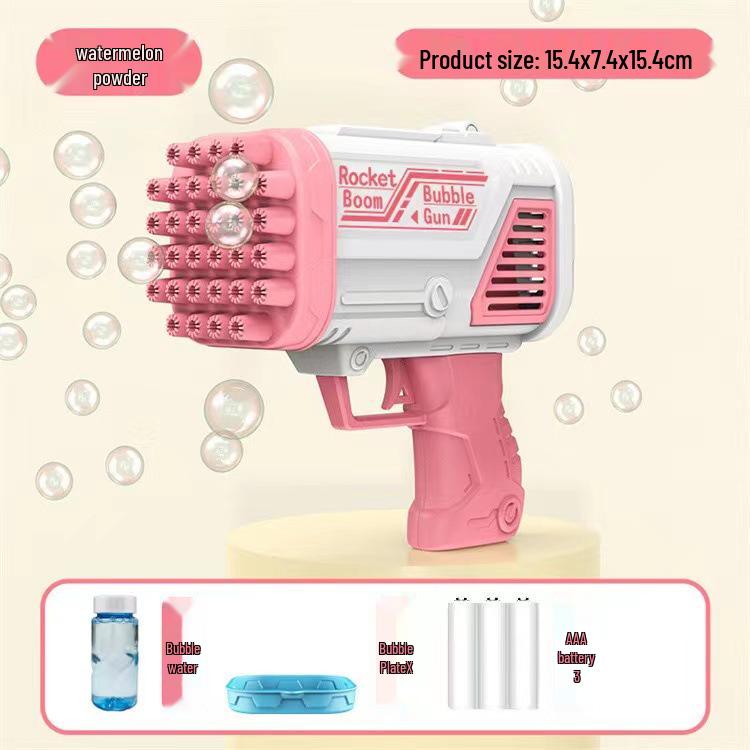 Cross 29-Hole Airplane Bubble Machine Kids' Toy - Multi-Hole Gatling Bubble Gun with Lights