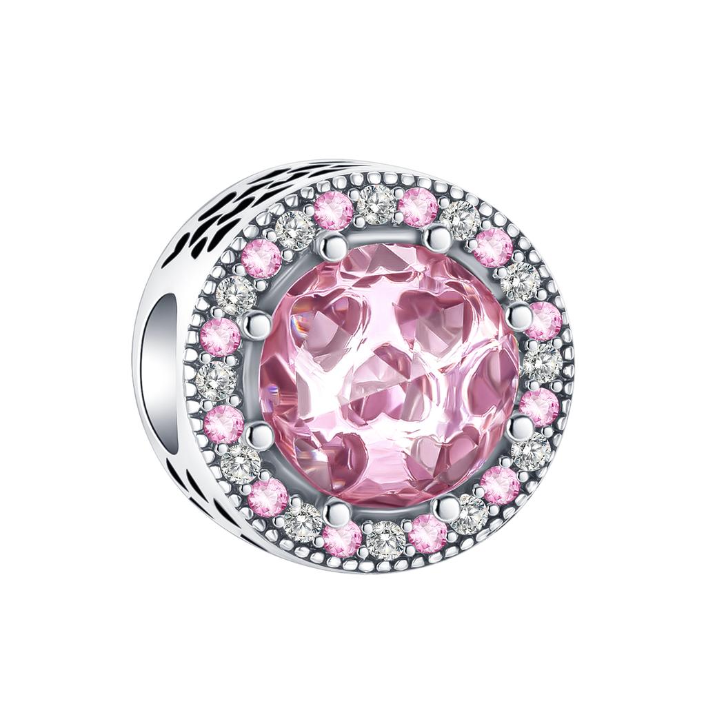 Boy Girl Pendant Heart-Shaped Flower Zircon Beads Jewelry Beads For Original Bracelet Plata De Ley Boutique Charms Gift