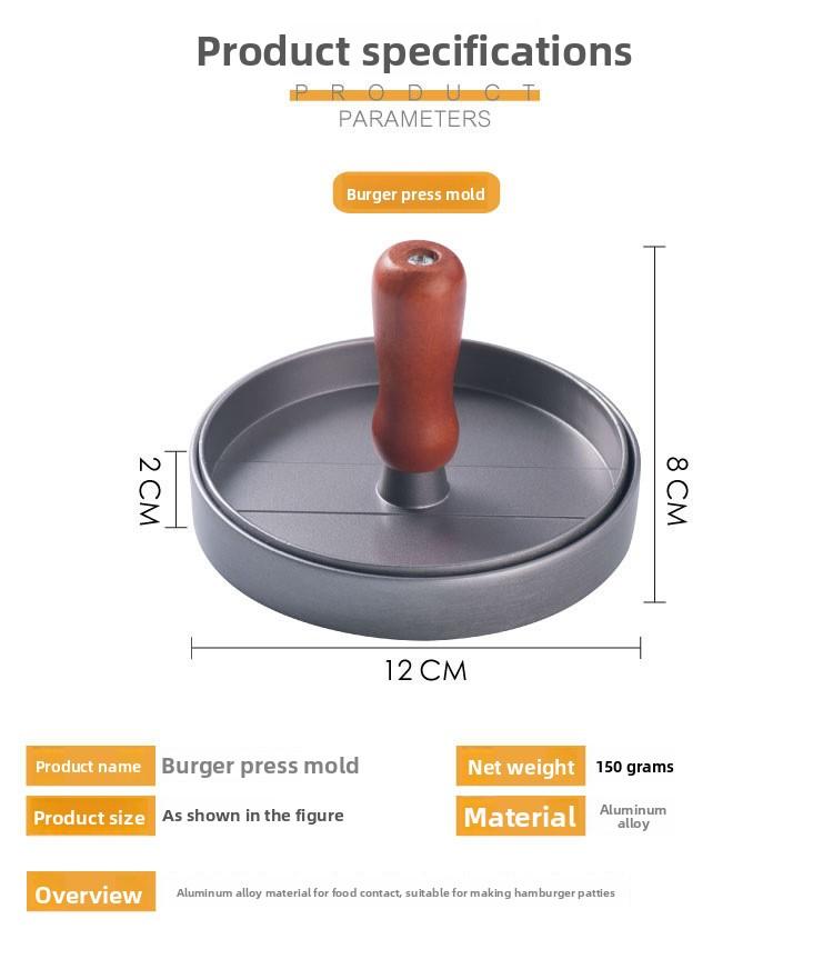 Burger Press Non-Stick Hamburger Patty Maker with Wax Paper Aluminum Burger Maker for Kitchen BBQ Grill