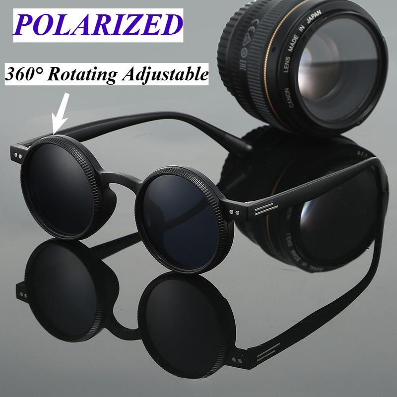 360° Rotating Adjustable Sunglasses Round Frame Polarized Sunglasses Outdoor UV Resistant Sunglasses Protective Glasses
