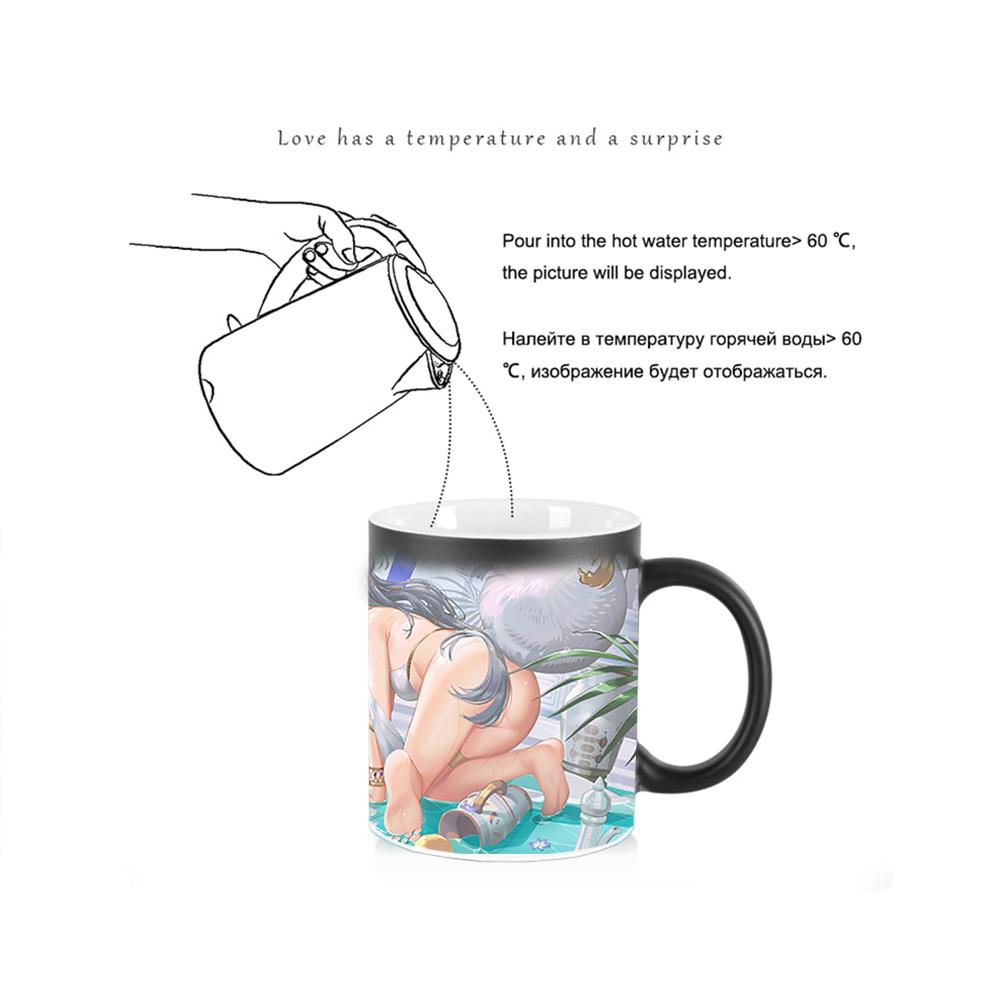 Kreativní hrnek měnící barvu Sexy krásná dívka Tepelně citlivý hrnek BSKT-112 Hrnky na kávu Keramické hrnky Sublimační hrnky Vlastní